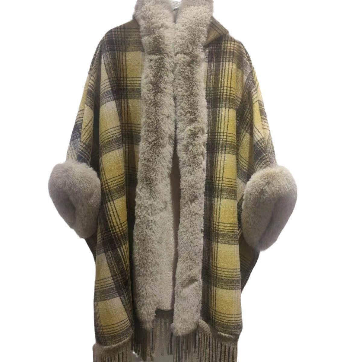 Plaid, Thickened Winter Shawl For Women