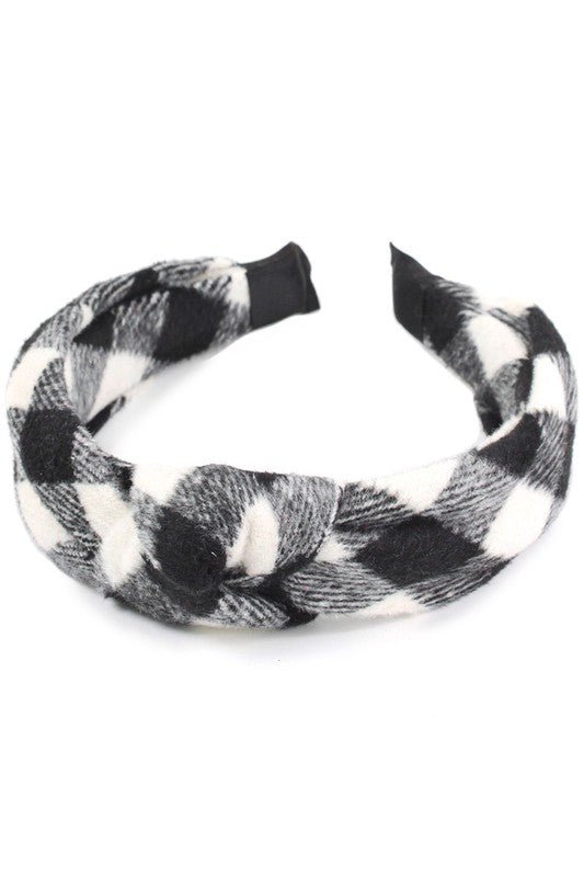 Buffalo Plaid Top Knot Headband - reallyposhgifts