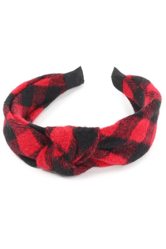 Buffalo Plaid Top Knot Headband - reallyposhgifts