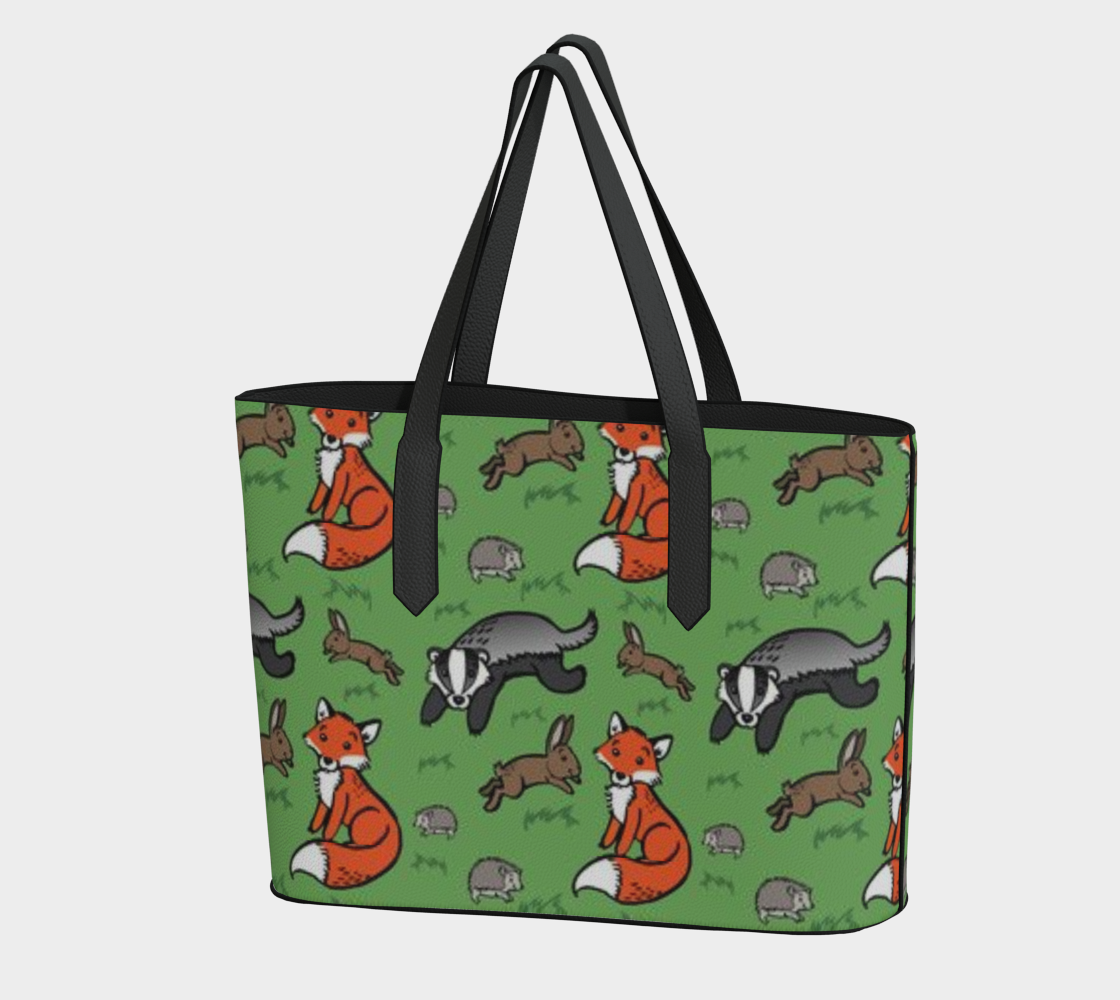 Custom Fox Print Vegan Leather Bag for Women