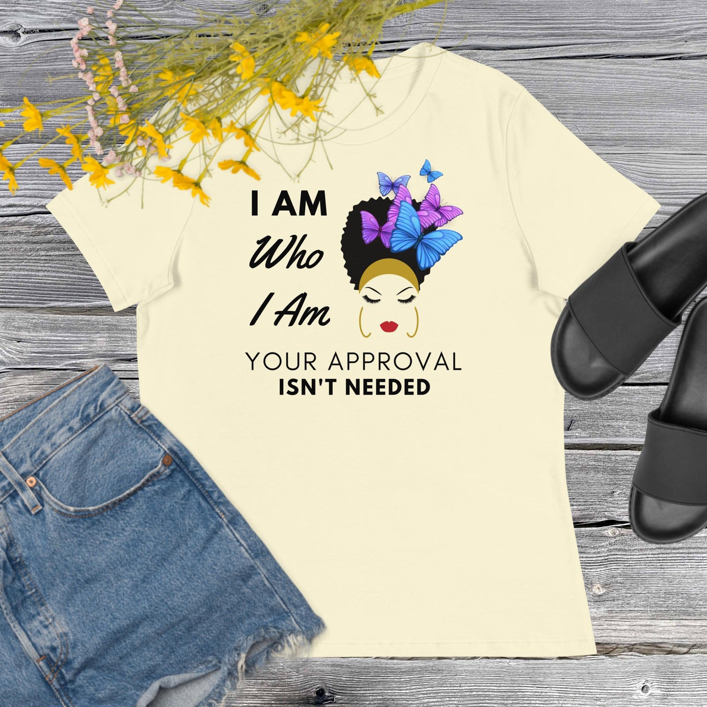 Premium Women's Relaxed Motivational T-Shirt- I Am Who I Am