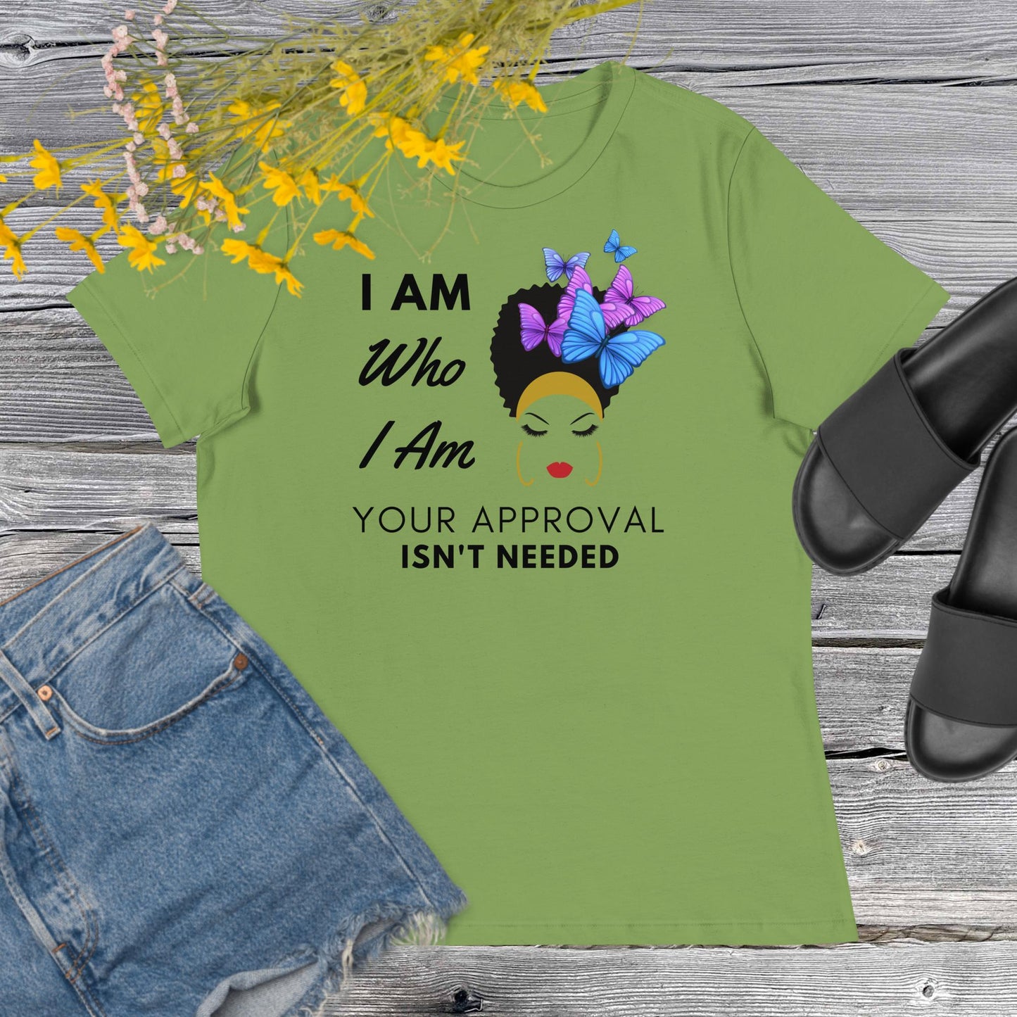 Premium Women's Relaxed Motivational T-Shirt- I Am Who I Am