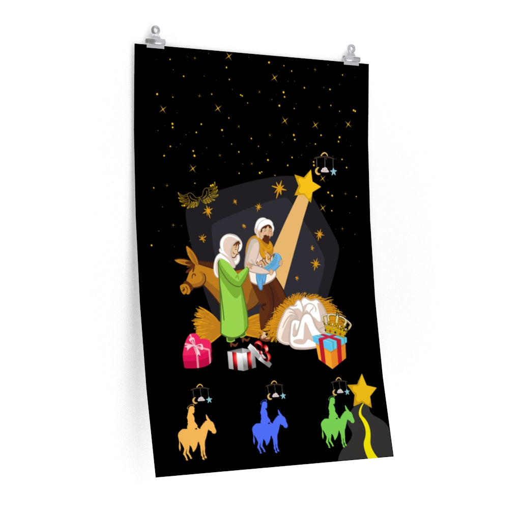 Premium Matte Vertical Posters. Nativity Scene Poster for Churches. Christmas Gift for Clergies. Custom Christian Poster Art