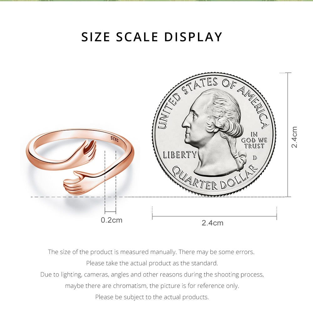 Sterling Silver Ring Embrace  Hug  Design