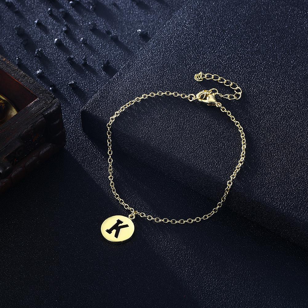 Kindness Yellow Gold Plated Tarnish-Free Fashion Bracelet. Letter K Bracelet in 18K Gold Plated. Special Gift for Her. Gift for Men. Couples Val Gift. Birthday, Wedding, Anniversary Gift for Her