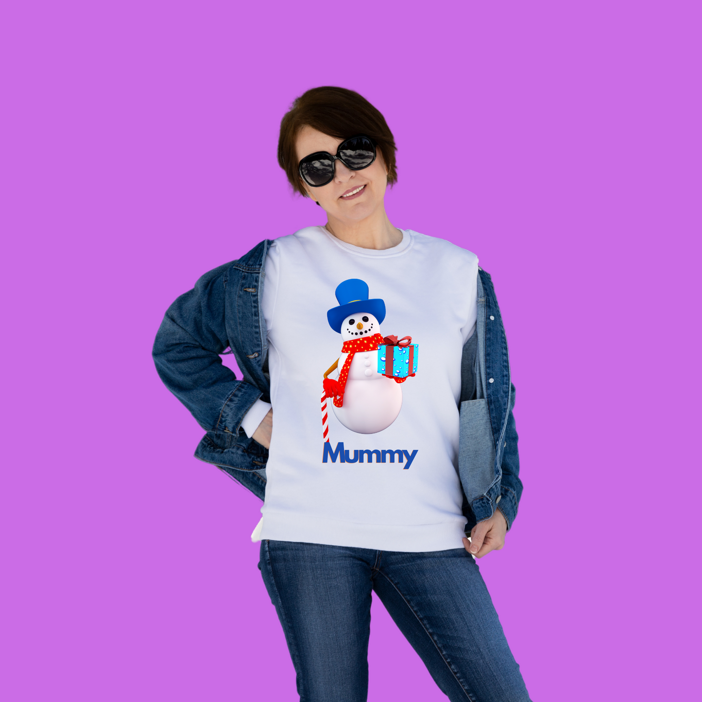 Personalized Winter Sweatshirt. Snowman Graphic Sweatshirt. Family and Team Matching Sweatshirt