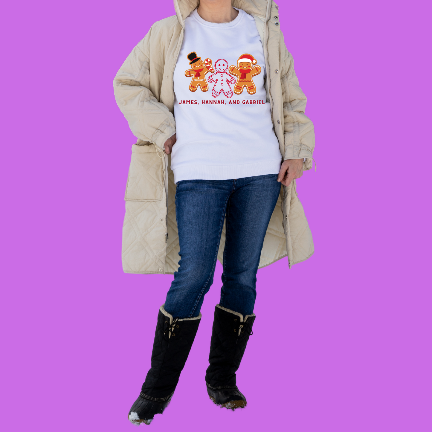 Gingerbread Christmas Graphic T Shirt. Family and Best Friends Matching T-Shirt.