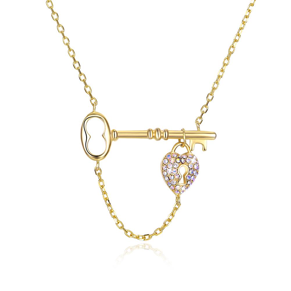 Key to my Heart Sterling Silver Swarovski Crystal Necklace for Her. Gift for Valentines day, Birthday, Mother's Day, Wedding, Engagement, Anniversary, Bridal Shower. Classic Jewelry Necklace for Wife, Partner, Girlfriend. Mothers Day Jewelry Gift