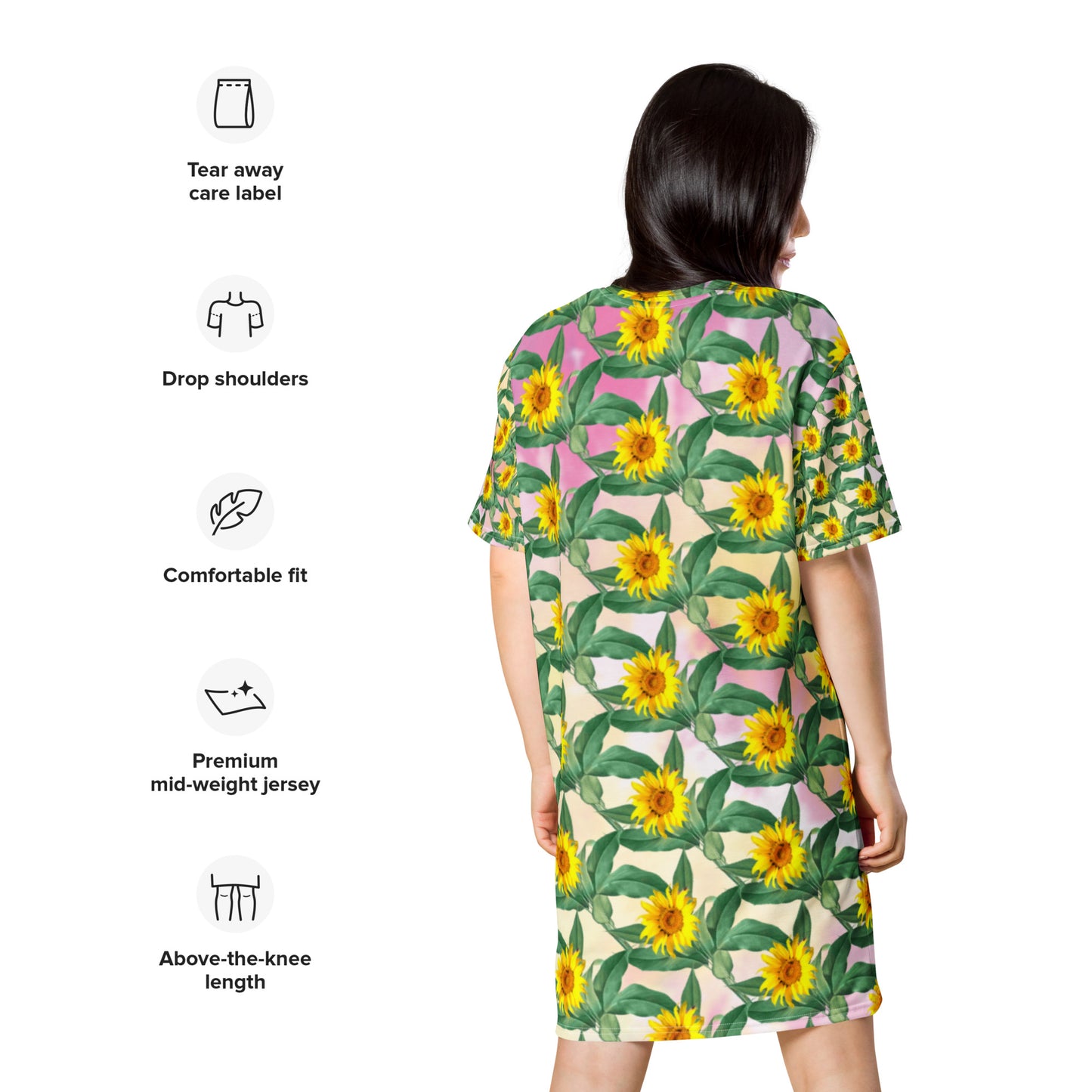 Custom Print T-shirt dress. Handmade Fabric Dress. Custom Fabric T Shirt Dress