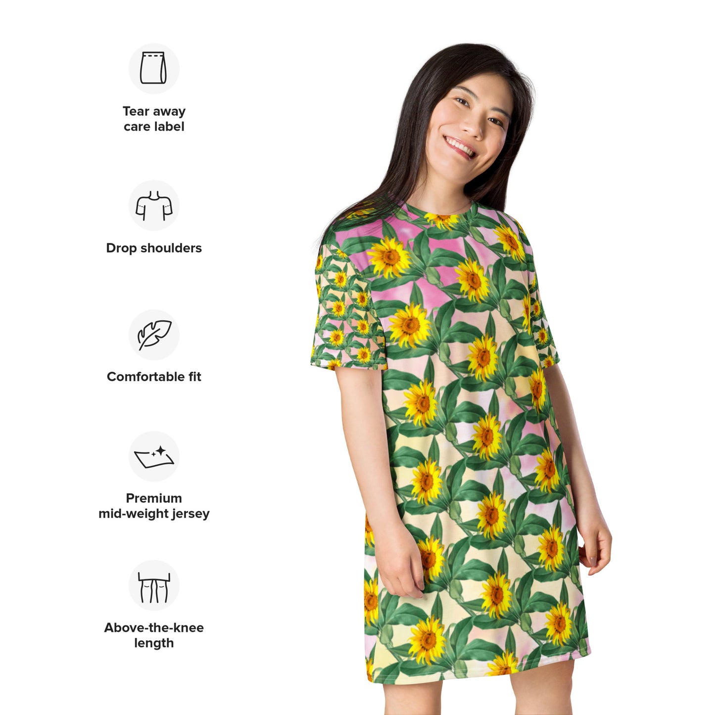 Custom Print T-shirt dress. Handmade Fabric Dress. Custom Fabric T Shirt Dress