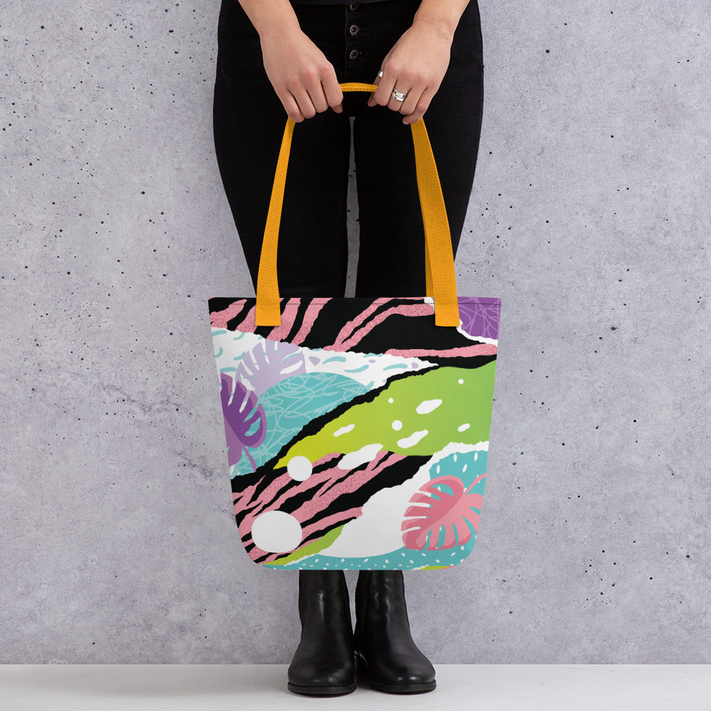 Custom Multi-color Print Tote Bag. Unique Re-useable Bag for all Occasions. Handmade Fashion Tote Bag. Made-to-Order Tote Bag. Holiday and Special Occasion Tote Bag Gift.