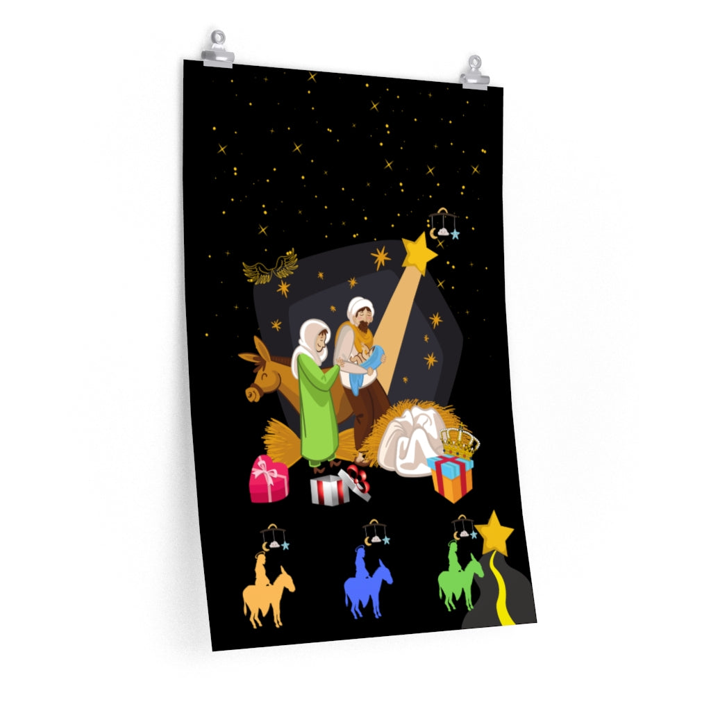 Premium Matte Vertical Posters. Nativity Scene Poster for Churches. Christmas Gift for Clergies. Custom Christian Poster Art