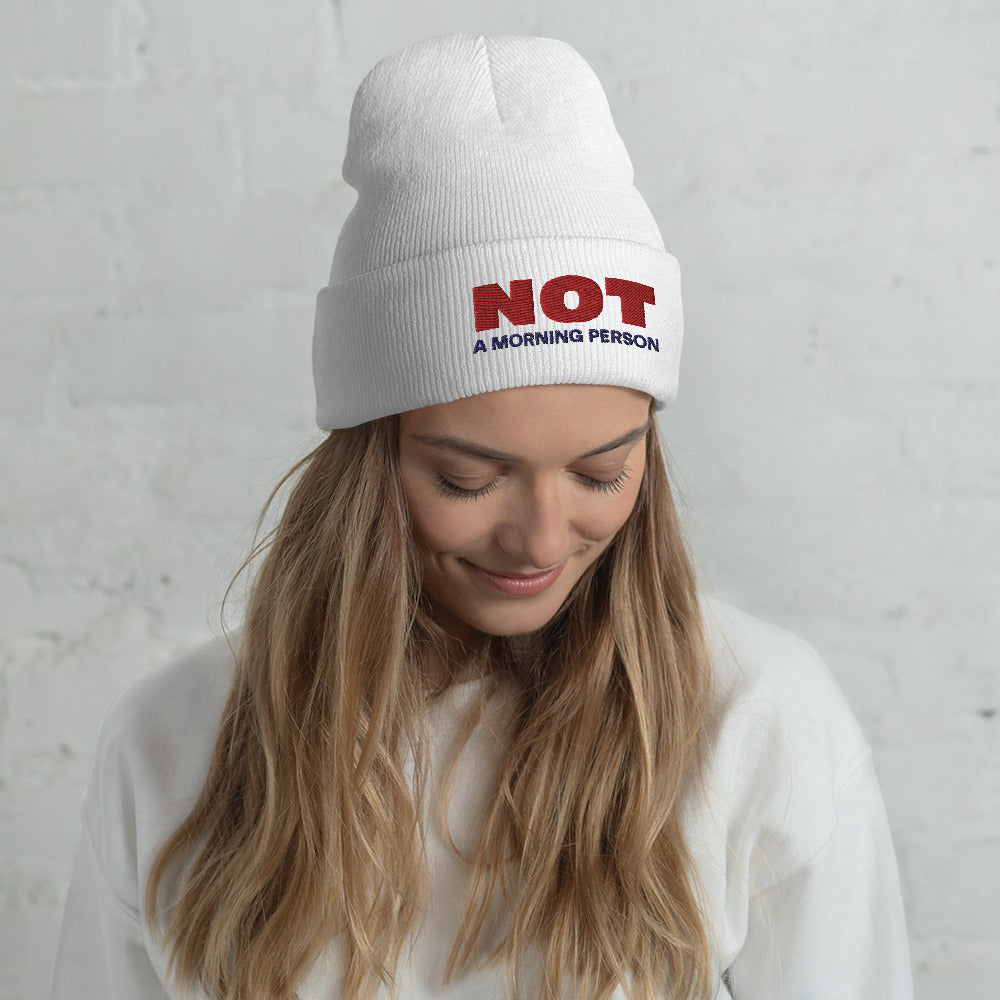 Embroidered Custom Cuffed Beanie-Funny Phrase Custom Beanie