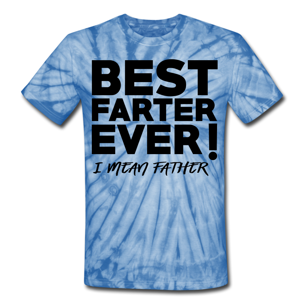 Personalization T Shirt. Funny Fathers Day Tie Dye T-Shirt. Unisex Fathers Day Shirt. Gift for Dad, Son, Grandpa, Grandson, Son-in-Law, Husband - spider baby blue