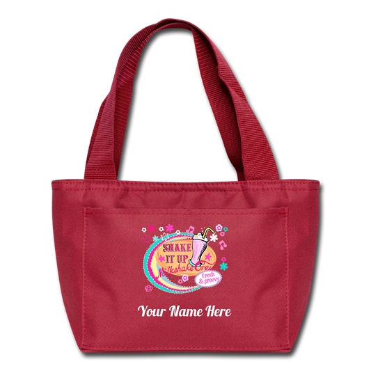 Personalized DIY Name Lunch Bag. Custom-Made Launch Bag. Back to School Lunch Bag. Gift Giving Launch Bag - red