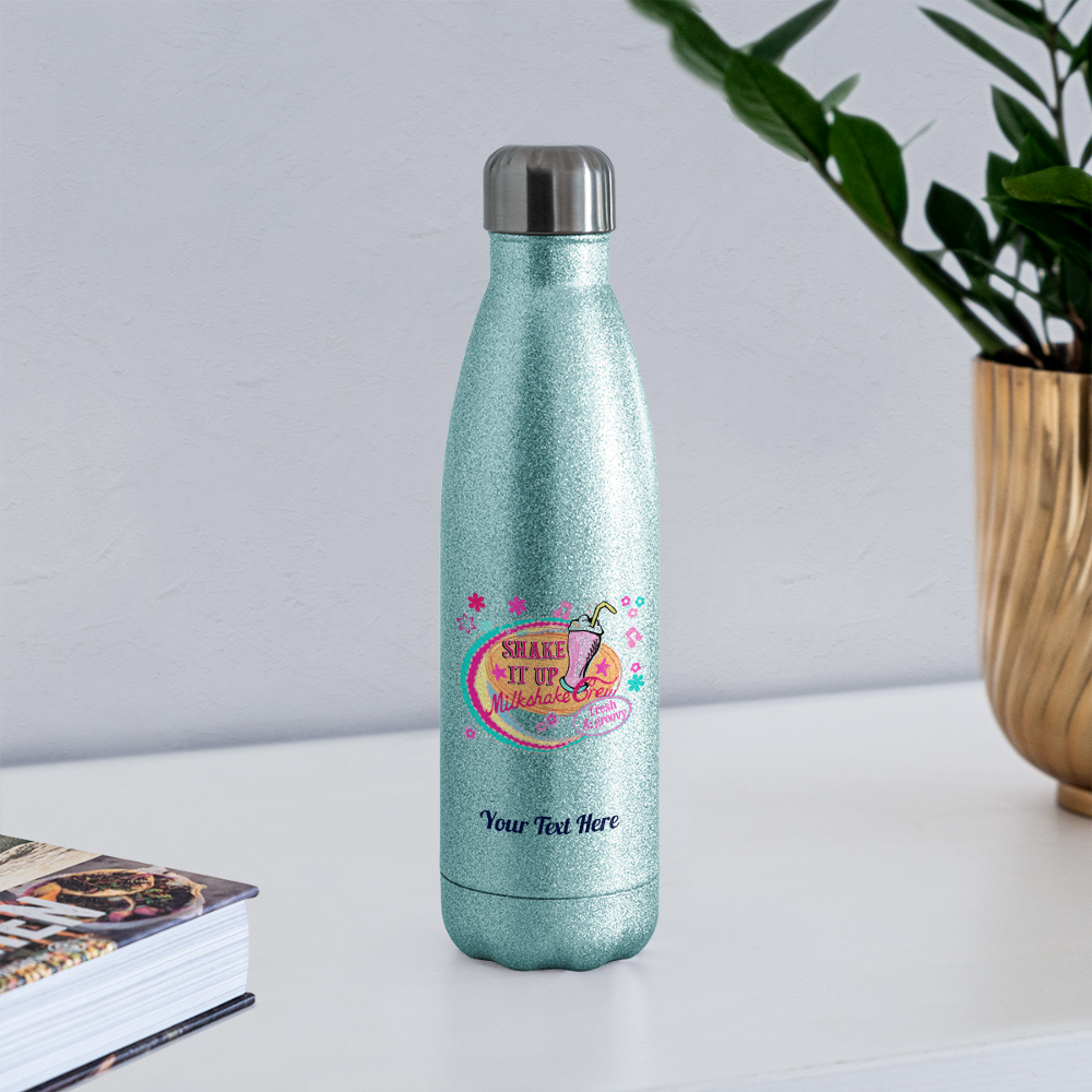 Insulated Stainless Steel Water Bottle - turquoise glitter