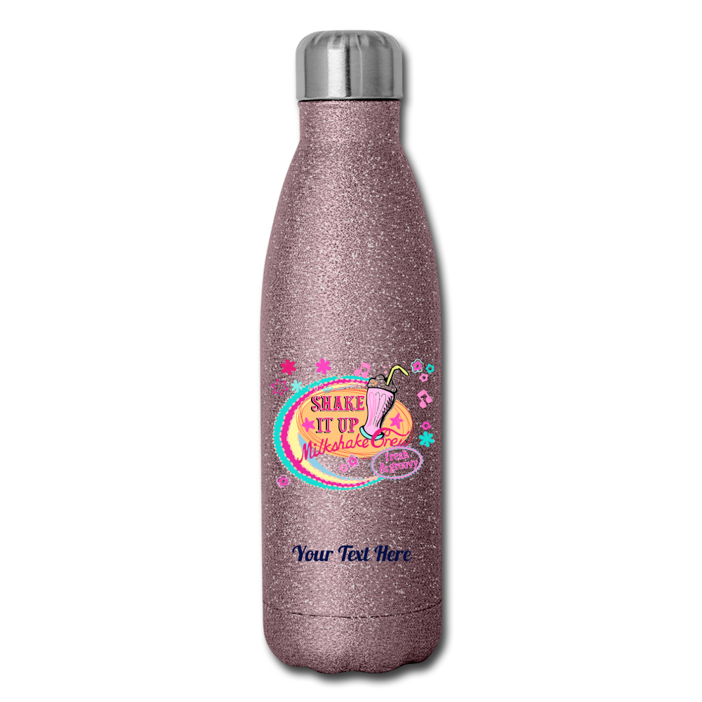 Insulated Stainless Steel Water Bottle - pink glitter