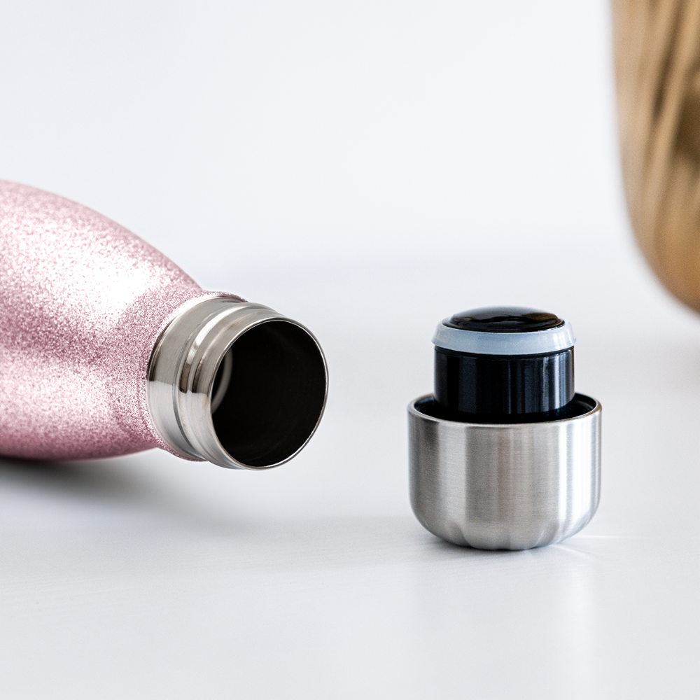 Insulated Stainless Steel Water Bottle - pink glitter