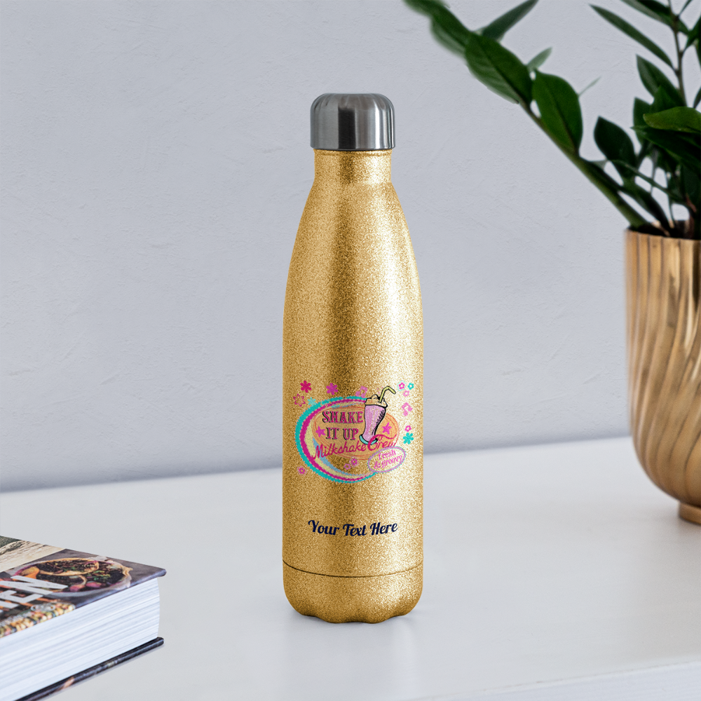 Insulated Stainless Steel Water Bottle - gold glitter