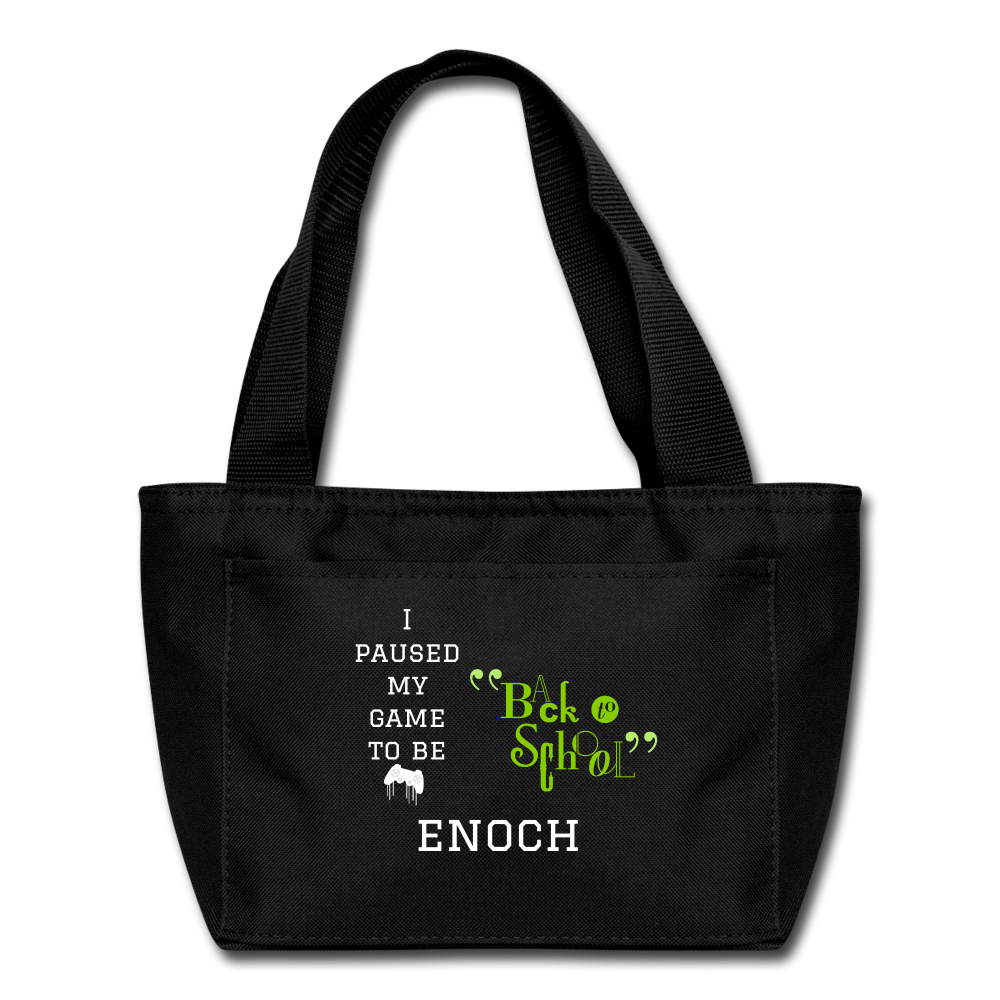 Customizable Back-to-School Lunch Bag. DIY Personalized Lunch Bag for Schools. Game Lovers Lunch Bag. Custom Graphic Print Lunch Bag. Gifts for Teachers, Students, Coaches, Instructors, School Staff - black