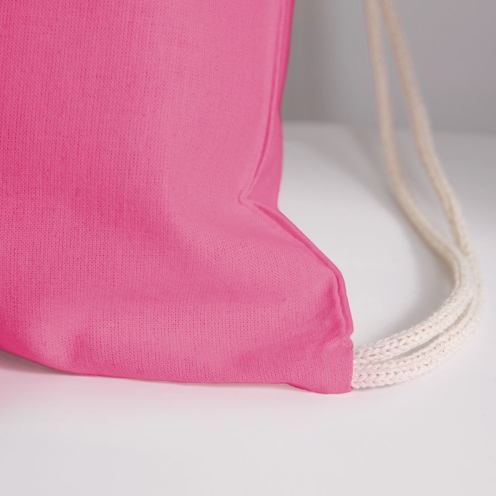 Personalized Cotton Drawstring Bag. Eco-friendly Customizable Sack Bag. Back to School Bag for Teachers and School Children - pink