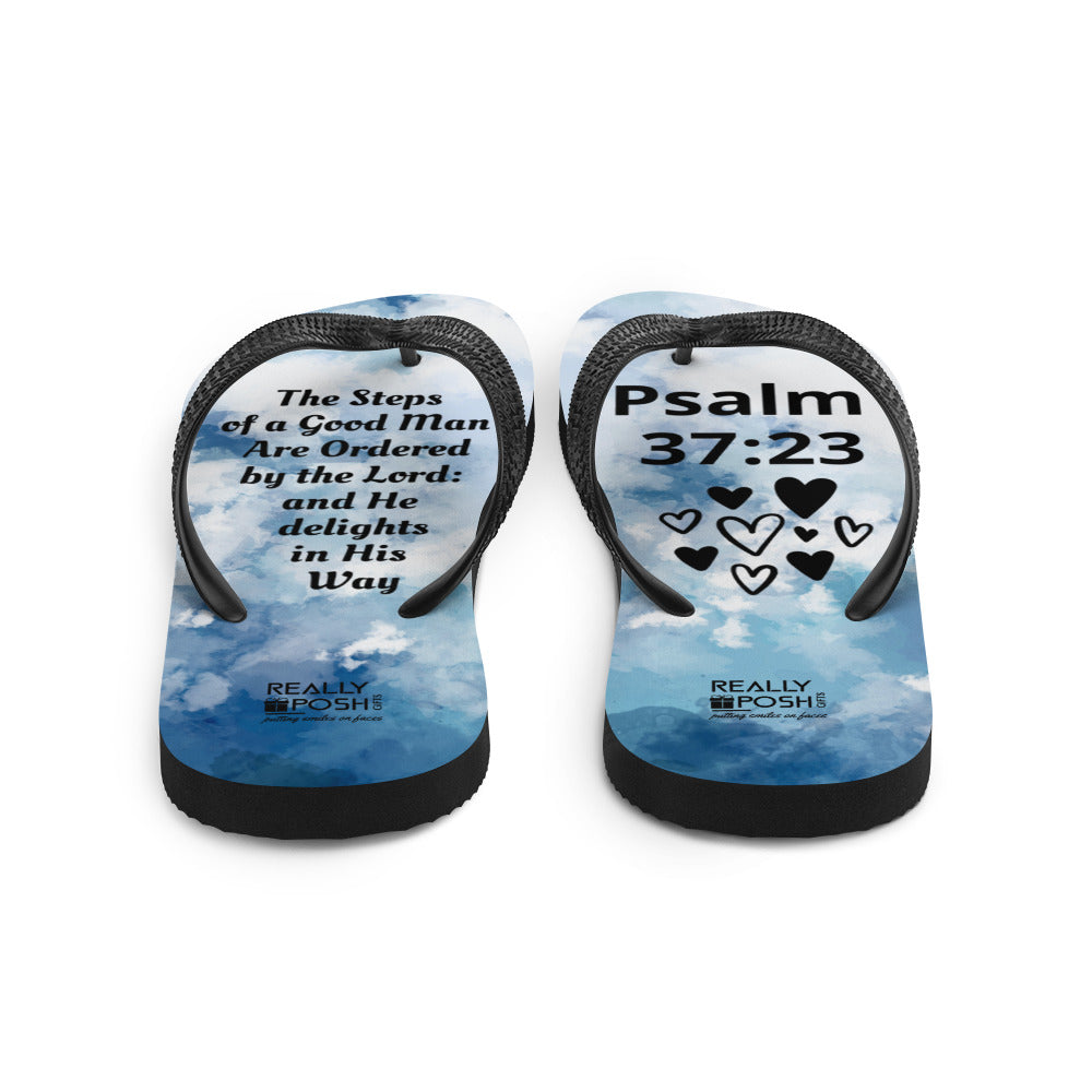 Christian Scripture Fabric-Lined Flip-Flops for Summer Beaches and Swimming Pools