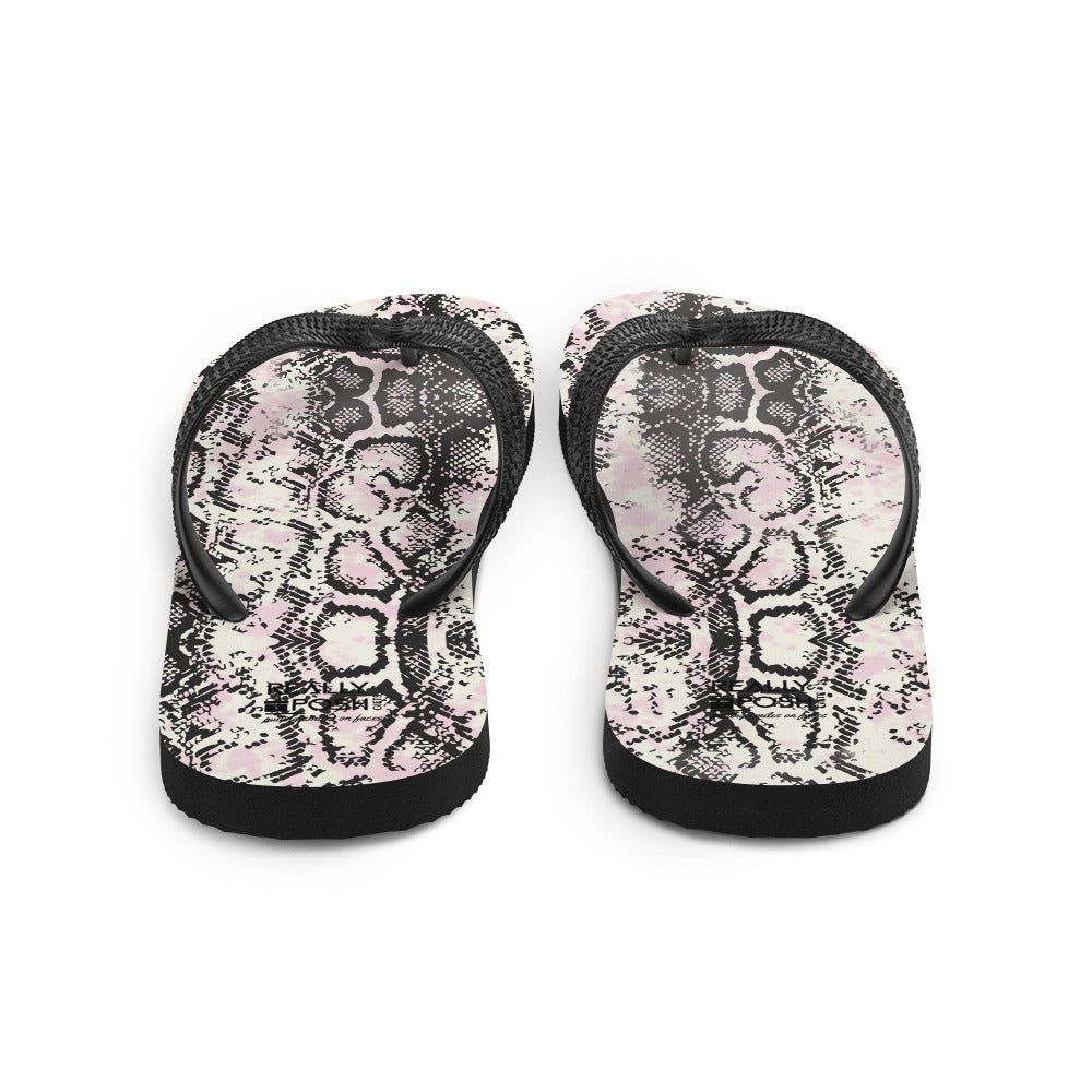 Snake Skin Print Flip-Flops. Custom Slipper for Men and Women. Luxe Fabric Lined Comfy Slippers. Flip Flop Gift for Mothers Day. Gifts for Her and Him.