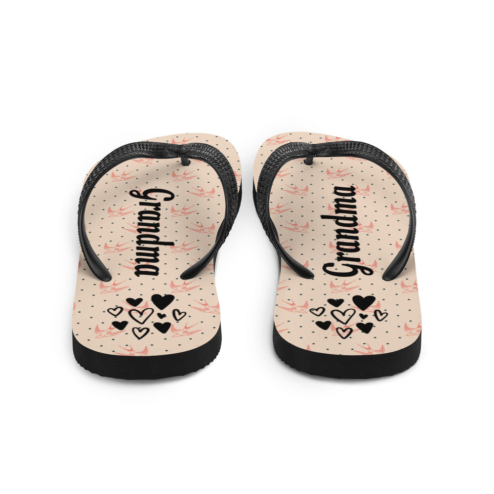 Luxe Fabric Lined Flip-Flops. Grandma Flipflop. Custom Slippers for Nan. Happy Mothers Day Gift. Summer Beach Footwear. Gift for Her.