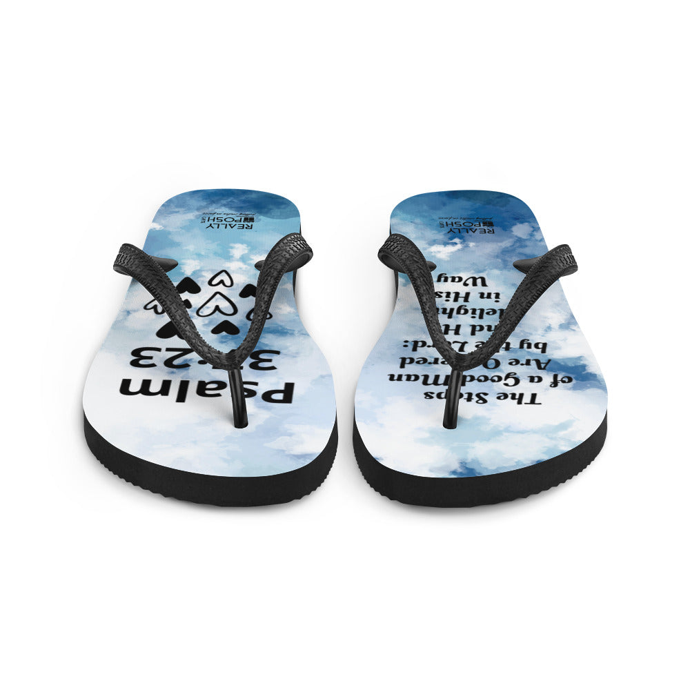 Christian Scripture Fabric-Lined Flip-Flops for Summer Beaches and Swimming Pools