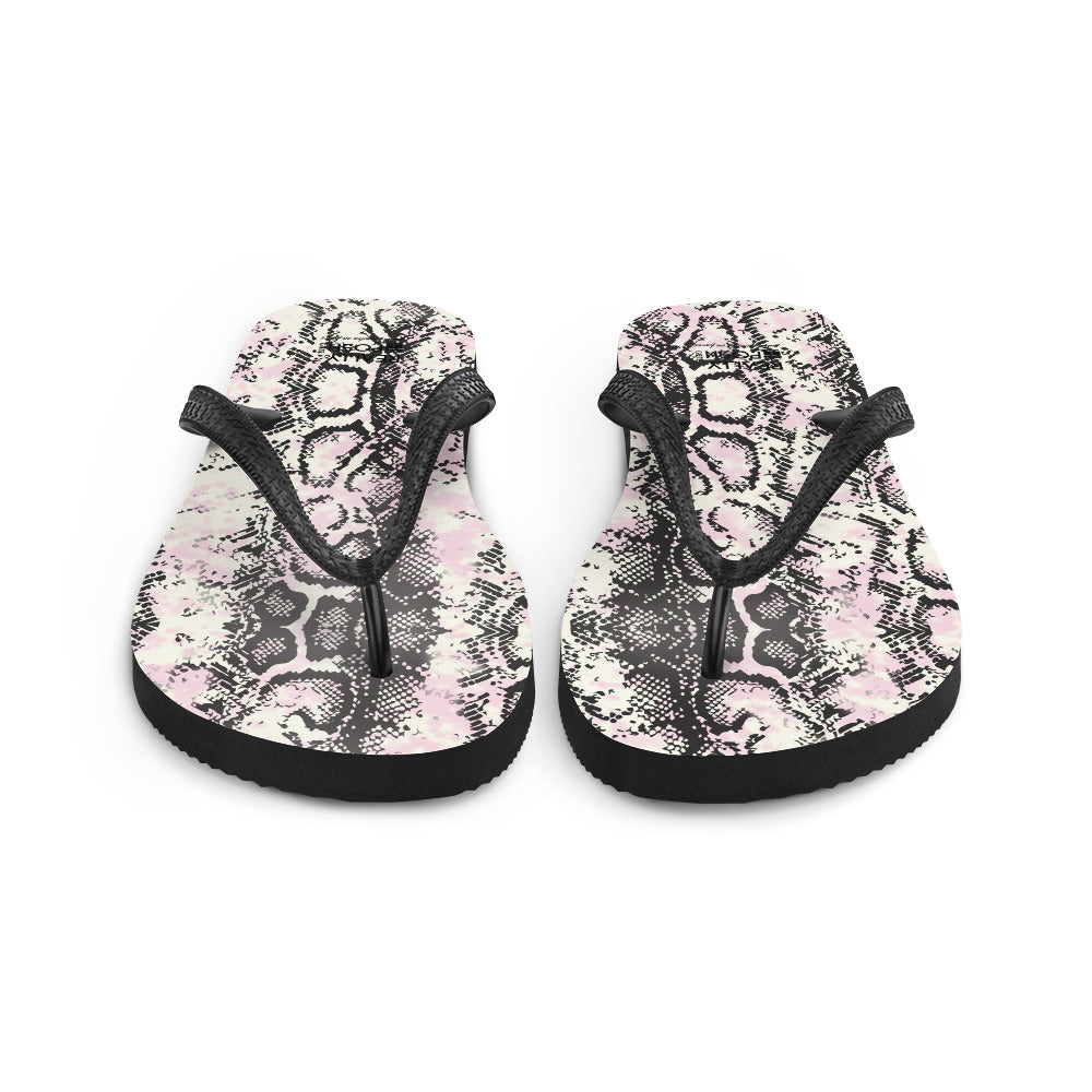 Snake Skin Print Flip-Flops. Custom Slipper for Men and Women. Luxe Fabric Lined Comfy Slippers. Flip Flop Gift for Mothers Day. Gifts for Her and Him.