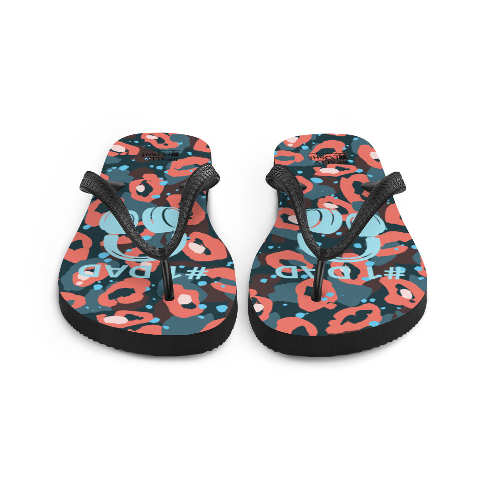 Number One Dad Flip Flop. Custom Flip-Flops for Fathers. Animal Print Summer Beach Flip Flop Slippers. Flat Sole Bathroom Slippers. Comfy Handmade Slip On for Dads. Gift for Fathers Day
