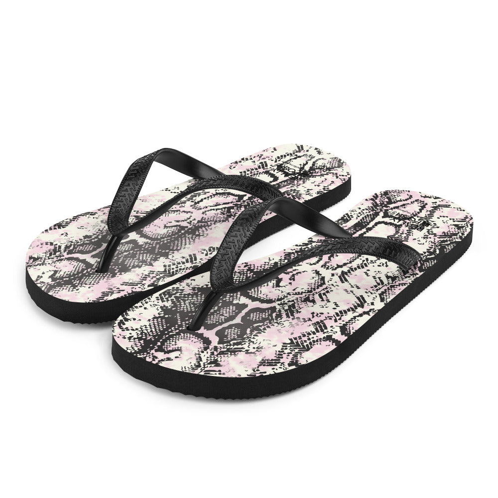 Snake Skin Print Flip-Flops. Custom Slipper for Men and Women. Luxe Fabric Lined Comfy Slippers. Flip Flop Gift for Mothers Day. Gifts for Her and Him.