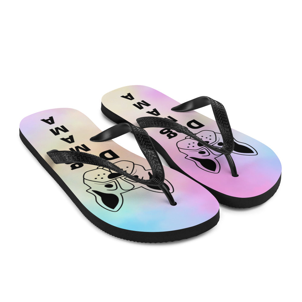 Dog Mama Fabric-Lined Flip-Flops for Summer Beaches and Swimming Pools