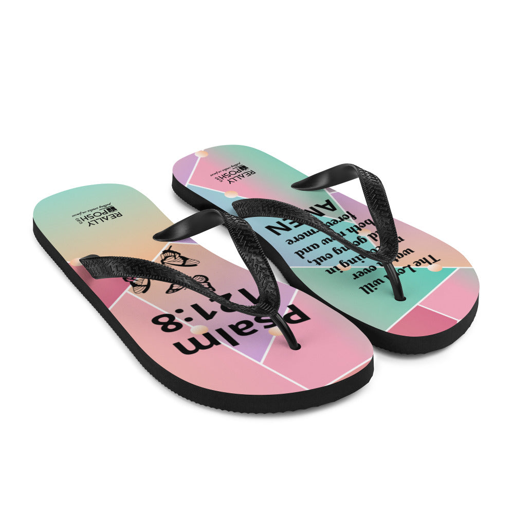 Christian Scripture Fabric-Lined Flip-Flops for Summer Beaches and Swimming Pools