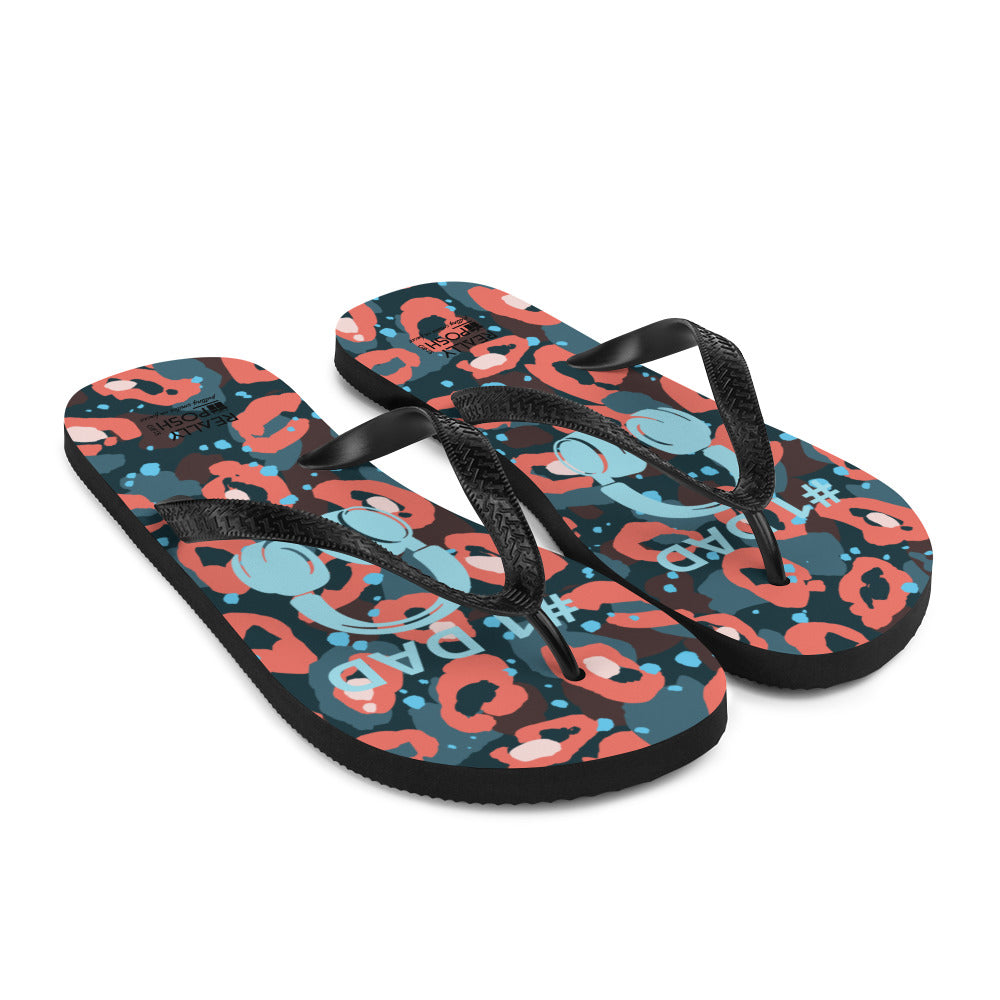 Number One Dad Flip Flop. Custom Flip-Flops for Fathers. Animal Print Summer Beach Flip Flop Slippers. Flat Sole Bathroom Slippers. Comfy Handmade Slip On for Dads. Gift for Fathers Day