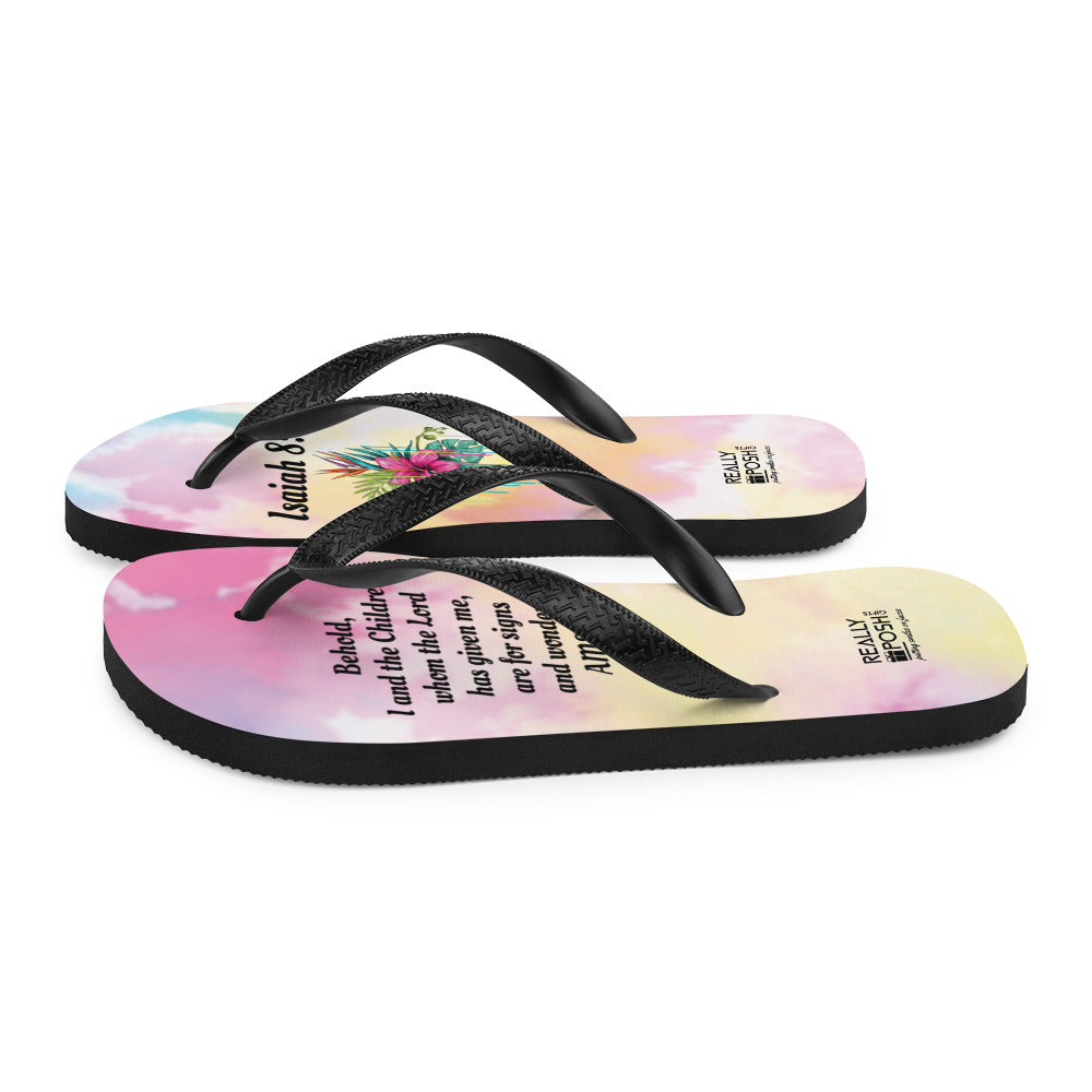 Christian Mom Fabric-Lined Flip-Flops for Summer Beaches and Swimming Pools