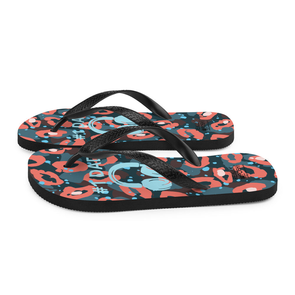 Number One Dad Flip Flop. Custom Flip-Flops for Fathers. Animal Print Summer Beach Flip Flop Slippers. Flat Sole Bathroom Slippers. Comfy Handmade Slip On for Dads. Gift for Fathers Day