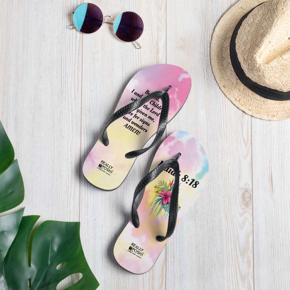 Christian Mom Fabric-Lined Flip-Flops for Summer Beaches and Swimming Pools