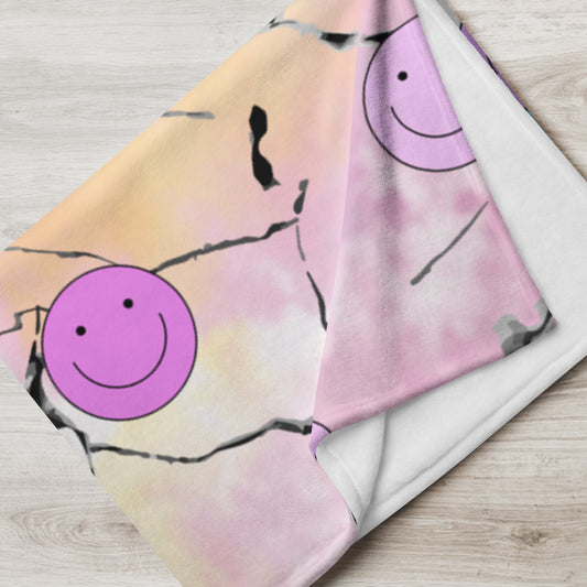 Smiley Face Super Soft Throw Blanket. Custom Throw Blanket with RPG Logo