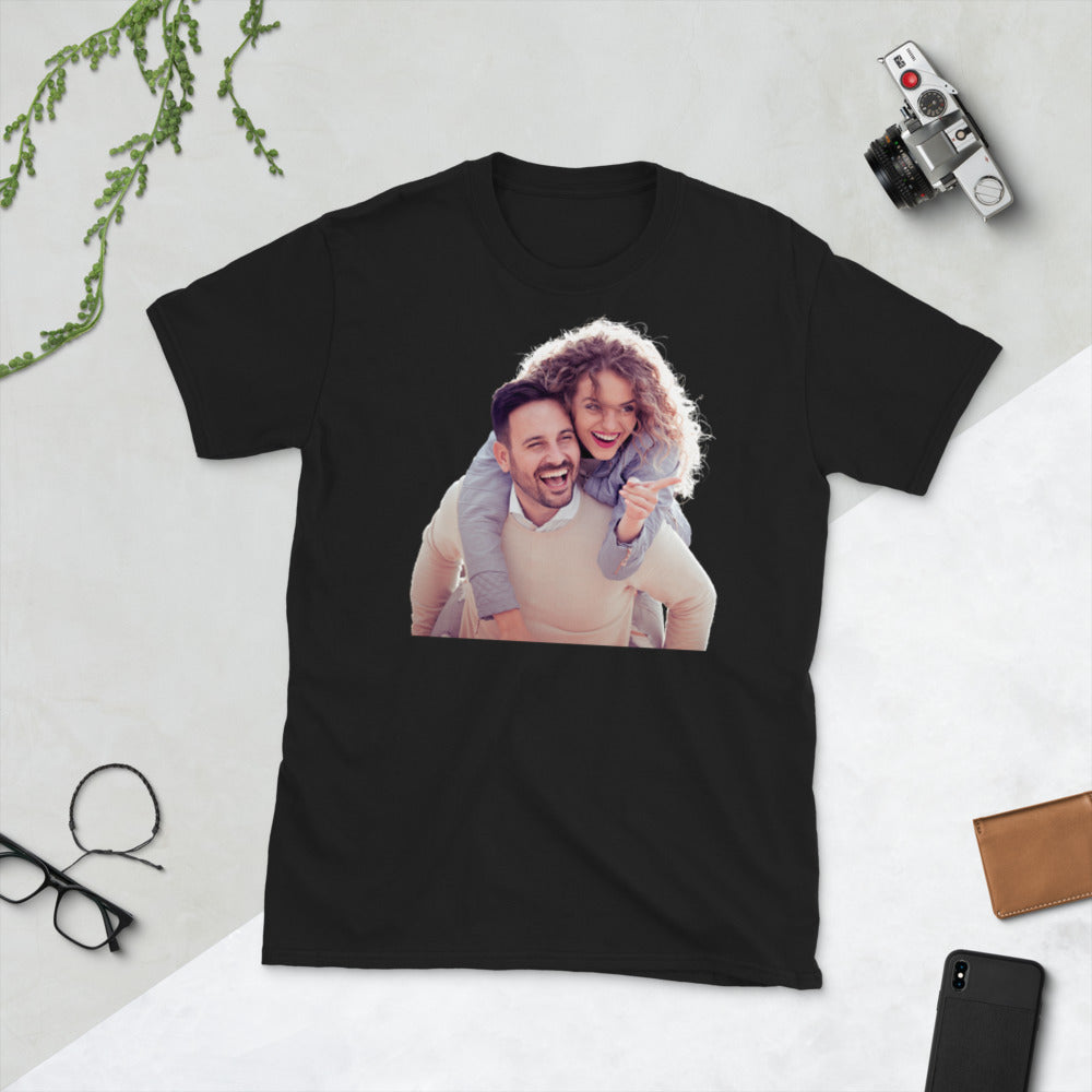 Personalized Photo T Shirt. Custom Birthday Tees. Graphic Wedding and Anniversary T Shirt. Customized Gifts for Special Events. Short-Sleeve Unisex T-Shirt