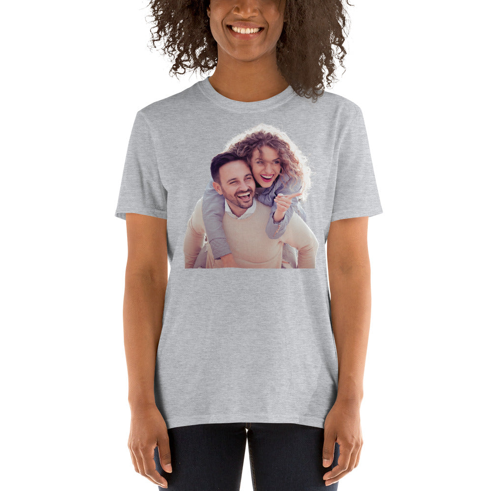Personalized Photo T Shirt. Custom Birthday Tees. Graphic Wedding and Anniversary T Shirt. Customized Gifts for Special Events. Short-Sleeve Unisex T-Shirt