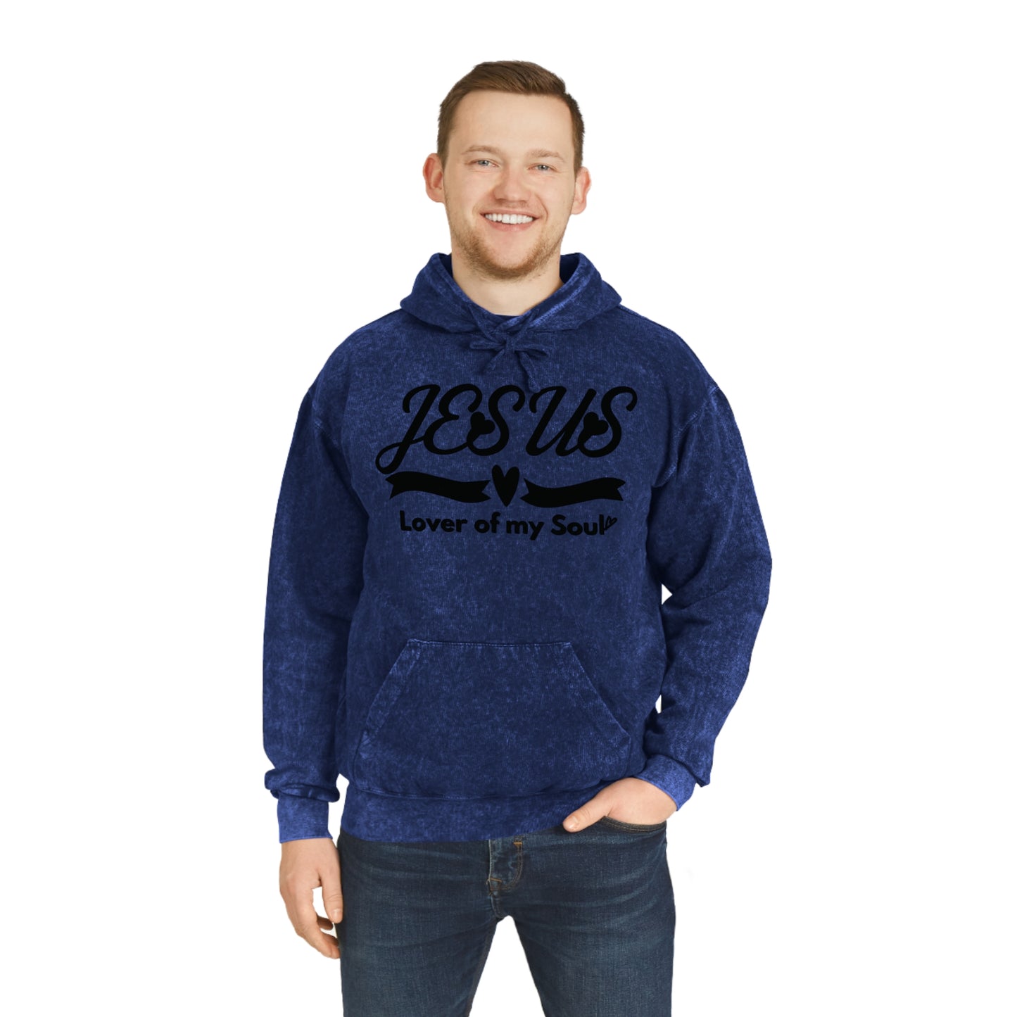 Vintage Mineral Wash Christian Hoodie- Jesus, Lover of my Soul