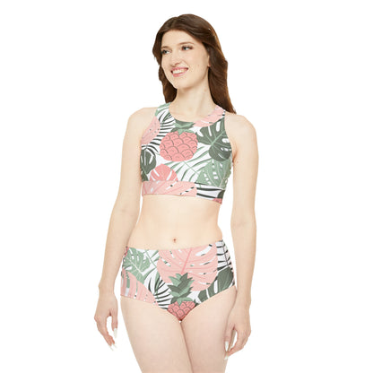 Luxe Leaf Sporty Bikini Set (Bra and Pant)