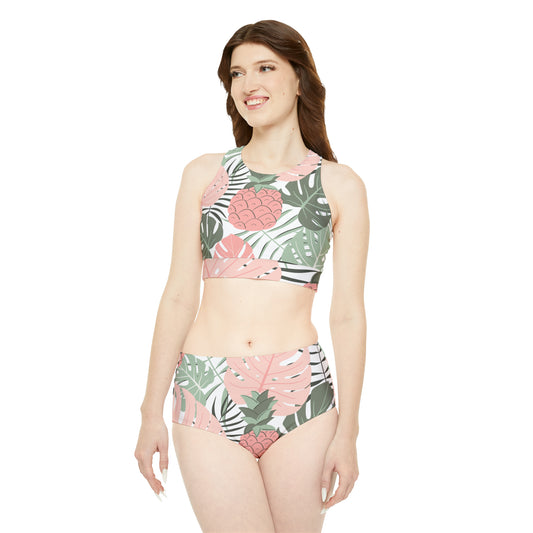 Luxe Leaf Sporty Bikini Set (Bra and Pant)