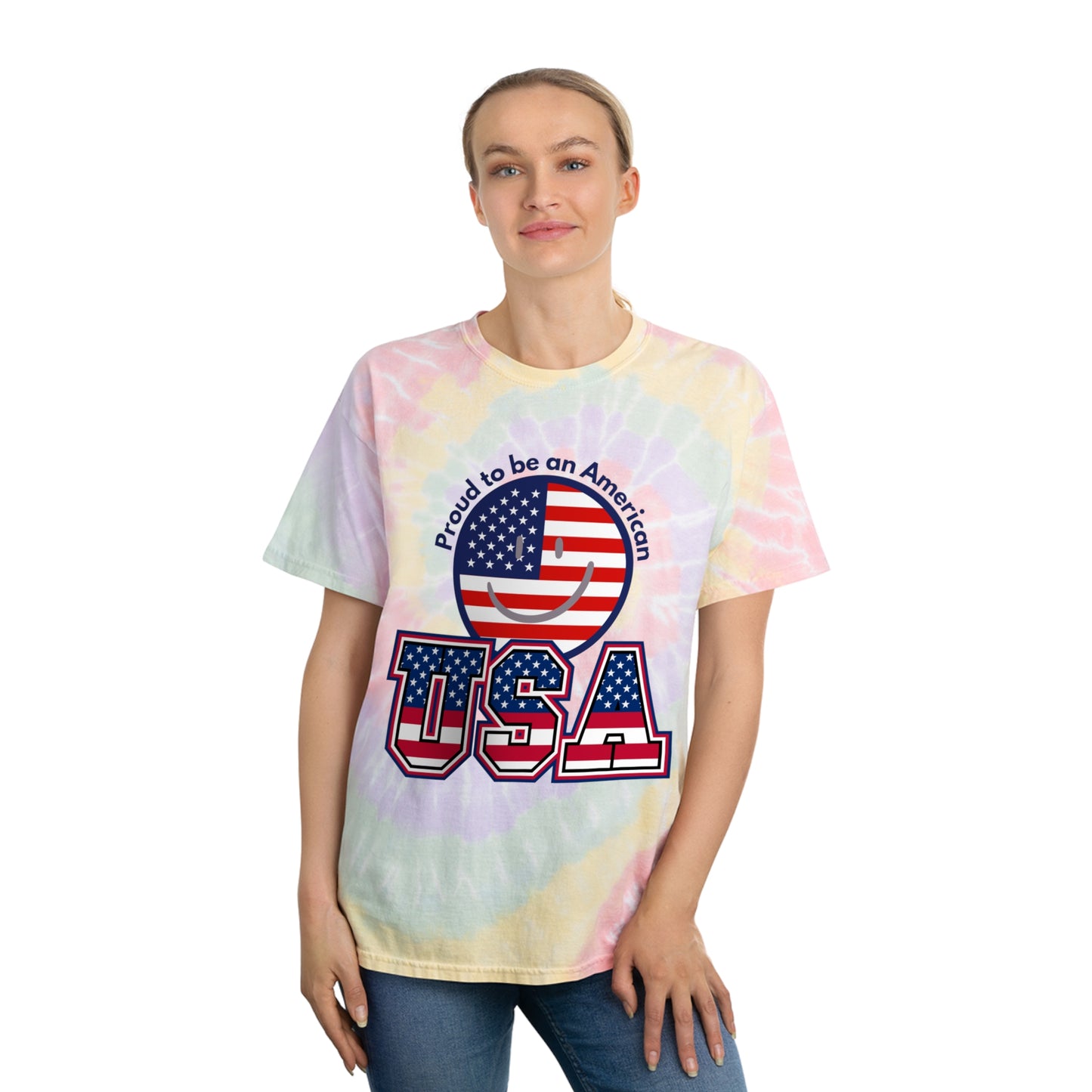 USA Flag Tie-Dye T-Shirt (Proud To Be An American)