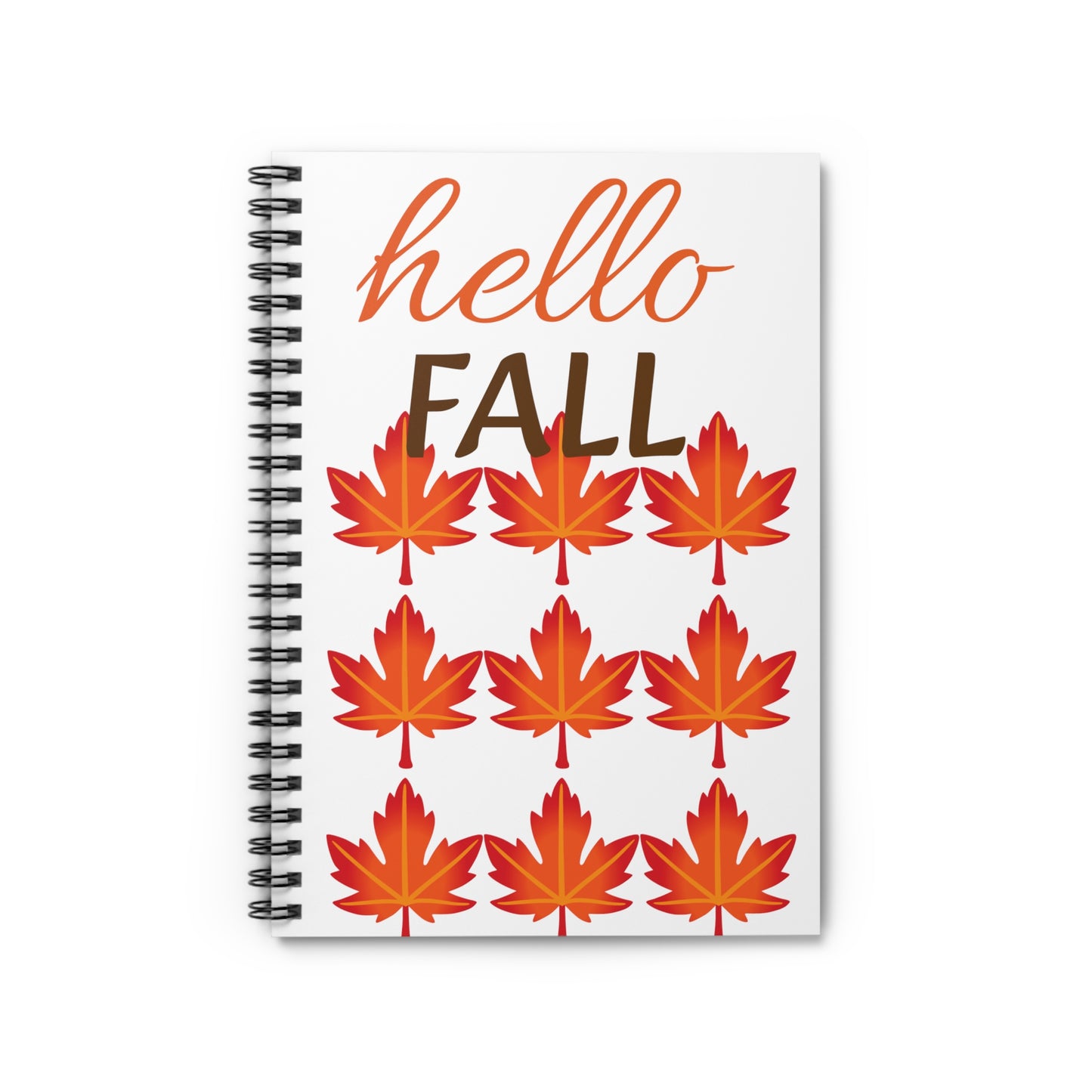 Spiral Notebook, Hello Fall Journal, Ruled Line Self Reflection Jotter