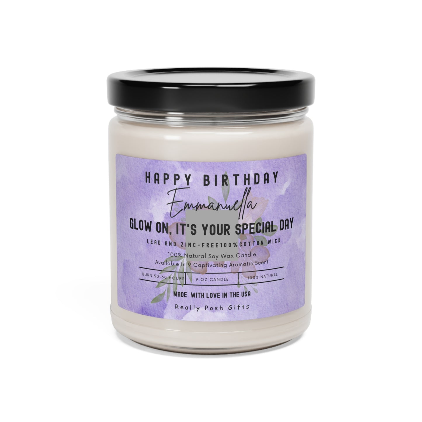 Personalized Scented Soy Candle, 9oz