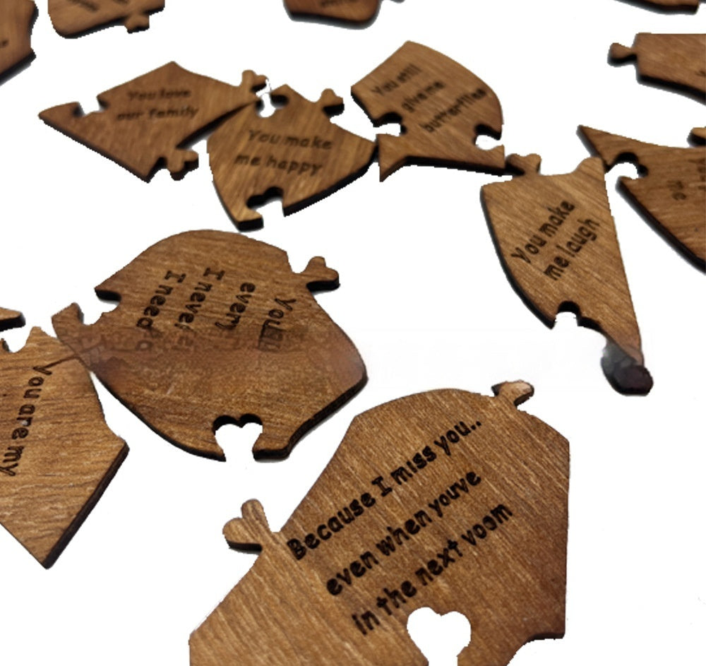 Reasons Why I Love You Wooden Heart Puzzle Romantic Love Jigsaw Puzzle for Wedding Anniversary, Wife and Husband Birthday Gifts, Valentine's Day Gift