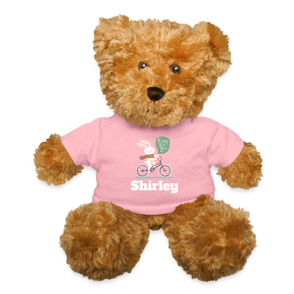 Personalized Teddy Bear| Happy New Year Gift For Kids| RPG Custom Toys - petal pink