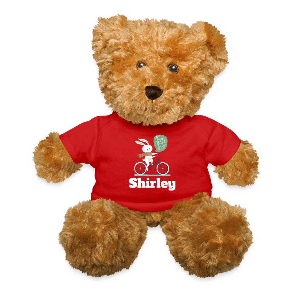 Personalized Teddy Bear| Happy New Year Gift For Kids| RPG Custom Toys - red